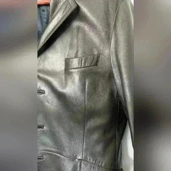 Giorgio Armani Men's Lamb Skin Leather Blazer Jacket Made In Italy Size 56 - Picture 6 of 10